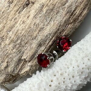 Radiant Red Crystal Post Earrings